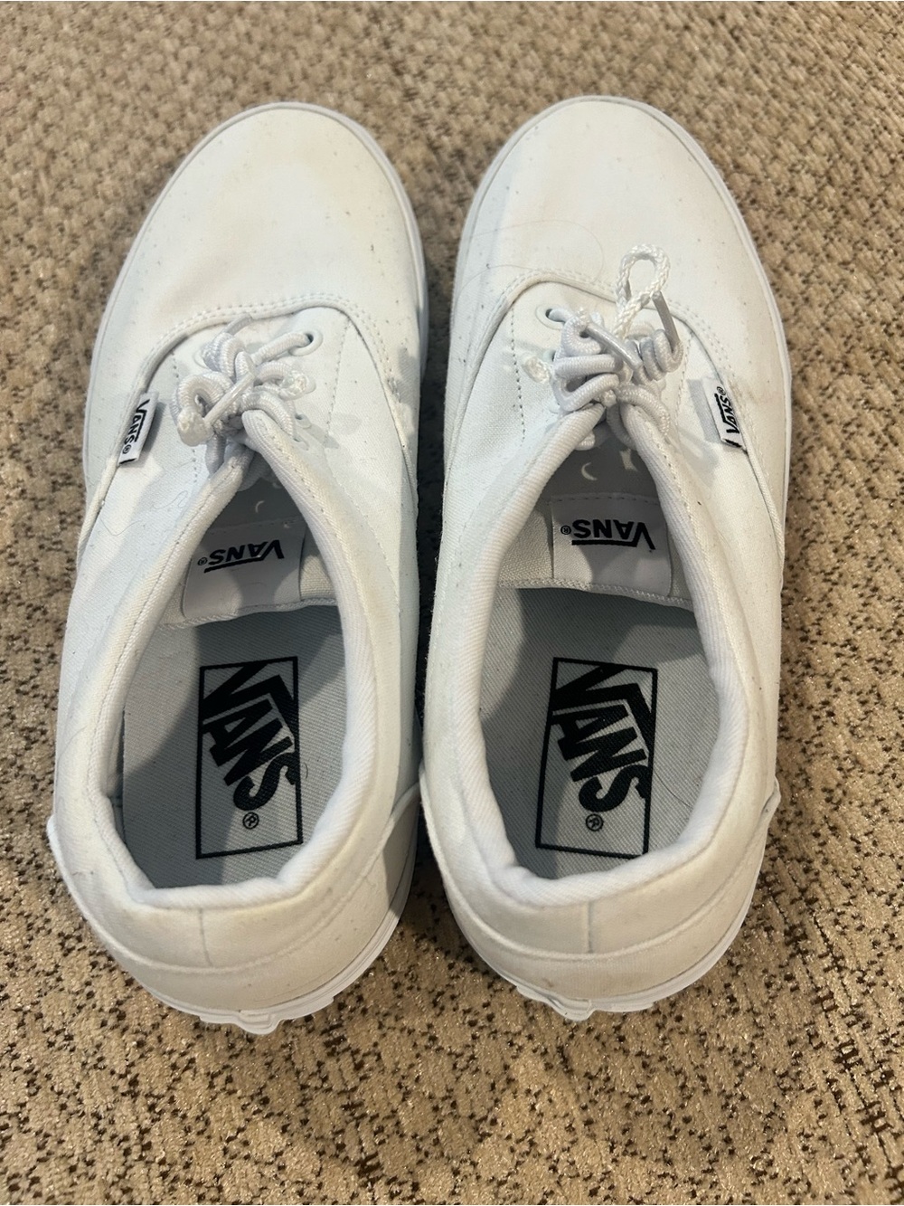 Vans White Low-Top Canvas Sneakers - Picture 6 of 8